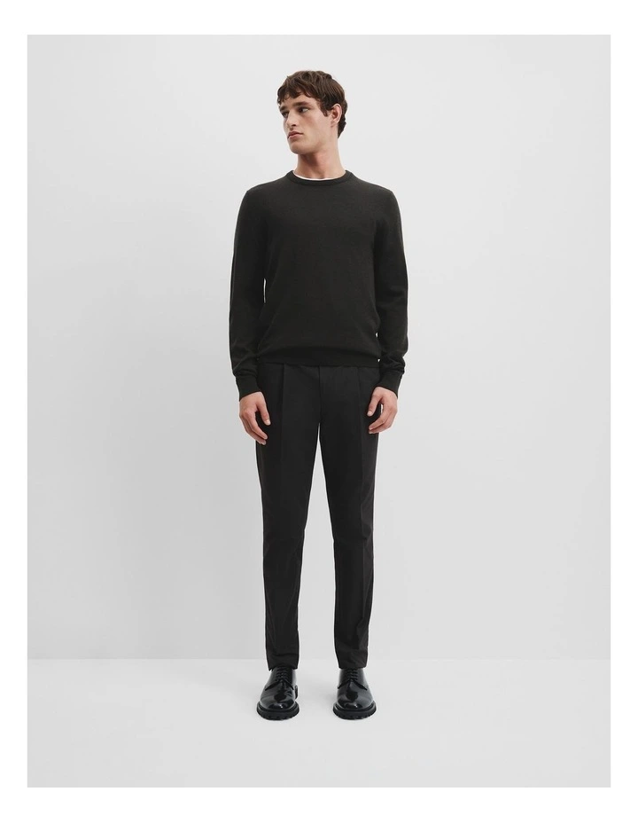 Verified Australian Merino Wool Crew Neck Knit in Forest Melange image 3