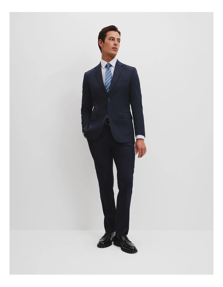 Regular Fit Stripe Travel Shirt in Mid Blue image 2