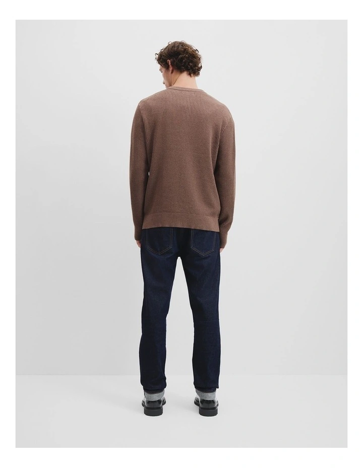 Cotton Waffle Henley in Truffle image 4