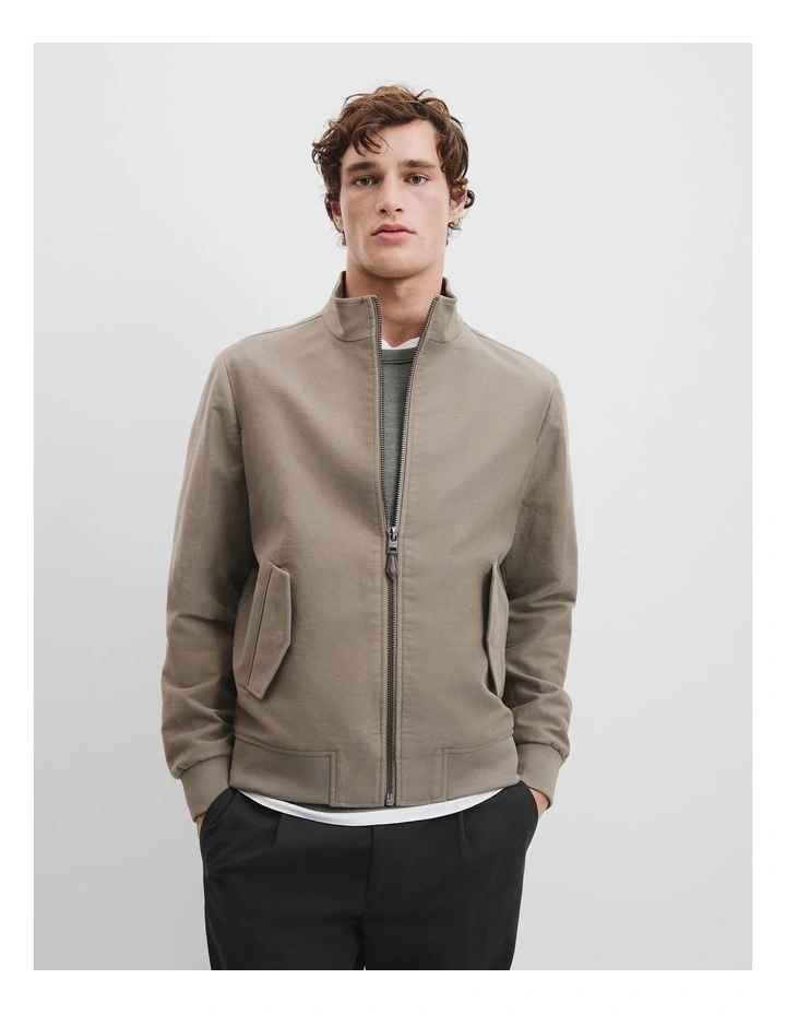Moleskin Bomber in Mushroom image 2