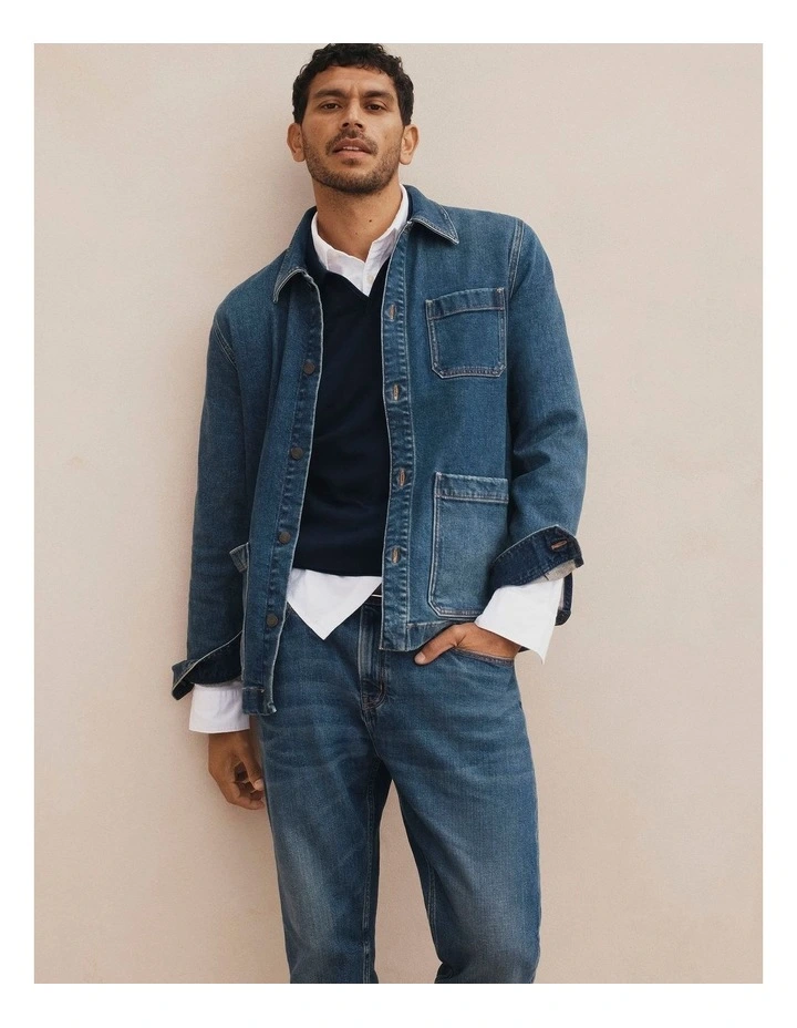 Denim Overshirt in Dark Indigo image 2