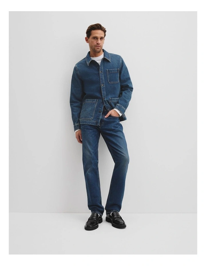 Denim Overshirt in Dark Indigo image 3