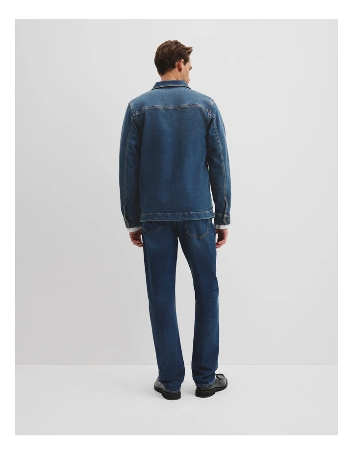 Denim Overshirt in Dark Indigo image 4
