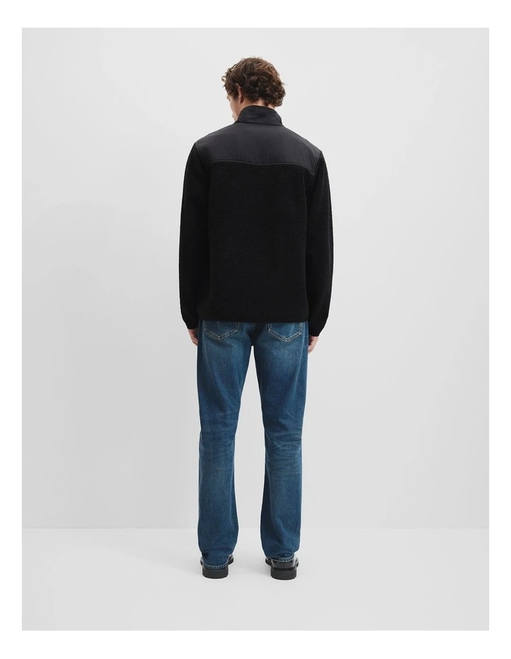 Fleece 1/2 Zip in Black image 4