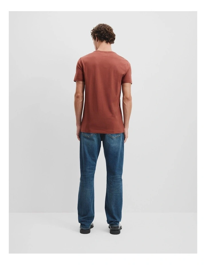Pima Cotton Crew T-shirt in Rouge image 4