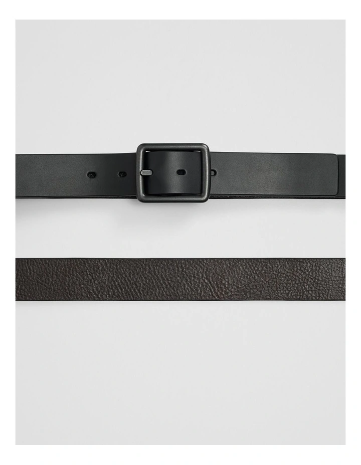 Toby Reversible Belt in Black image 3