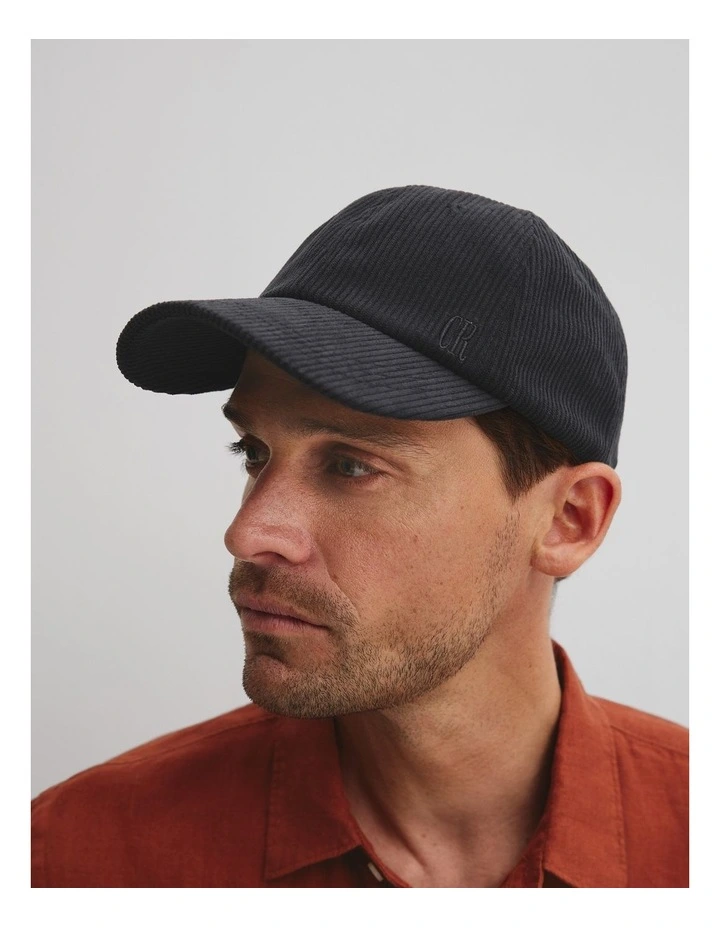Corduroy Cap in Charcoal image 2