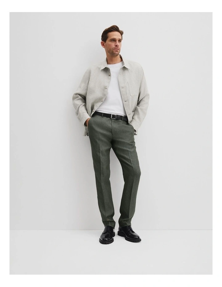 Linen Cotton Overshirt in Eucalyptus image 1