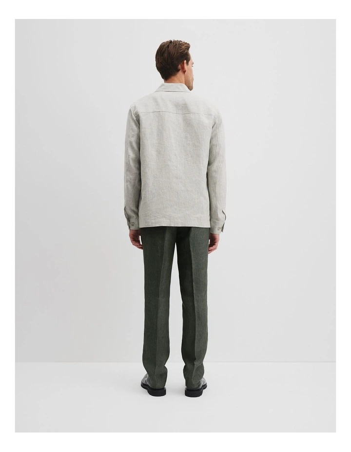 Linen Cotton Overshirt in Eucalyptus image 4