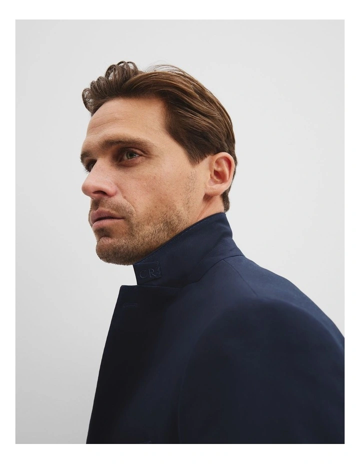 Slim Fit Cotton Stretch Jacket in Navy image 2