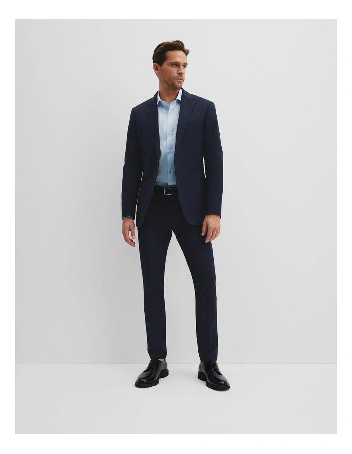 Slim Fit Cotton Stretch Jacket in Navy image 3