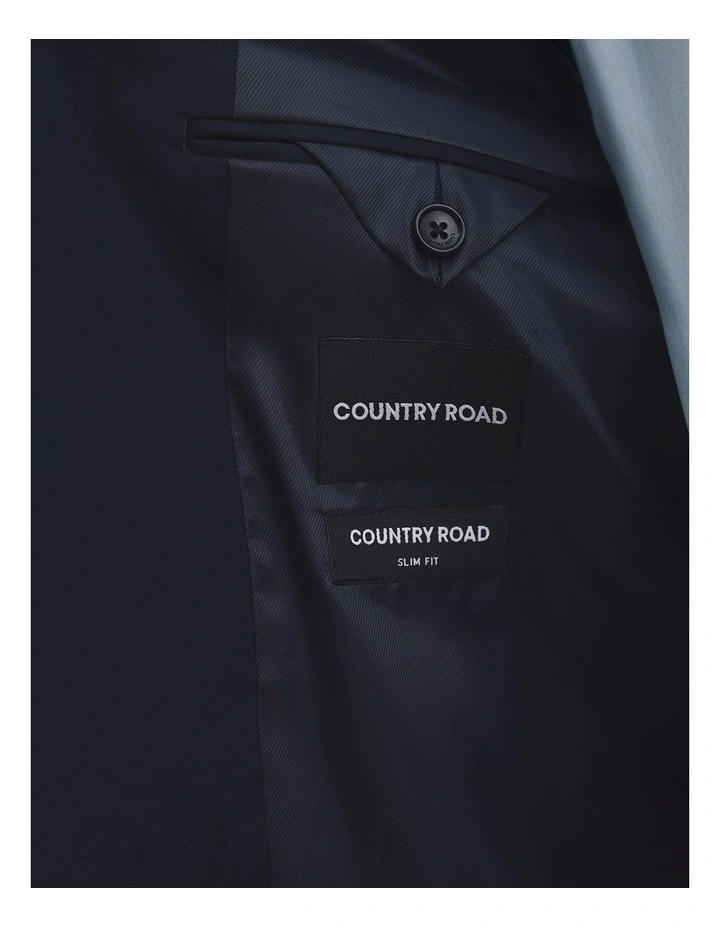 Slim Fit Cotton Stretch Jacket in Navy image 4