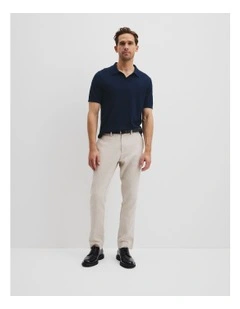 Australian Cotton Blend Silk Trophy Polo in Navy