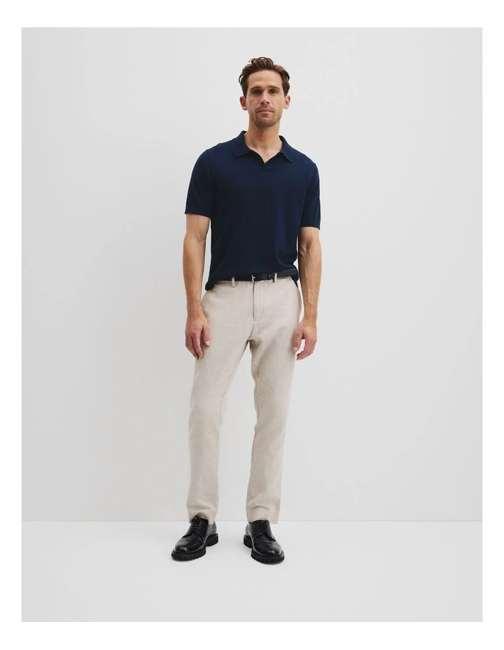 Australian Cotton Blend Silk Trophy Polo in Navy image 1