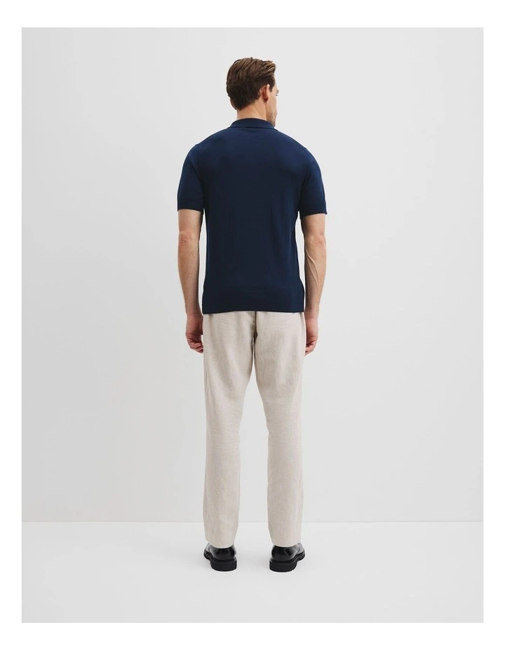 Australian Cotton Blend Silk Trophy Polo in Navy image 4