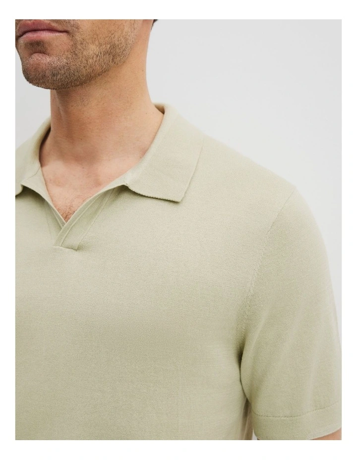 Australian Cotton Blend Silk Trophy Polo in Cool Fern image 2