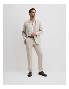 Linen Check Pant in Neutral