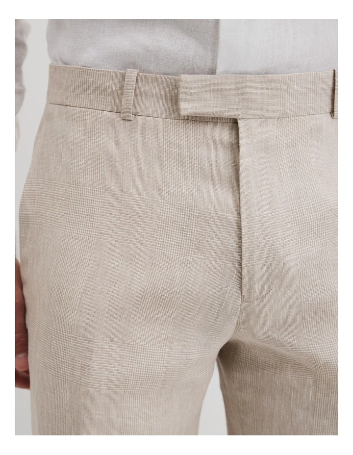 Linen Check Pant in Neutral image 3