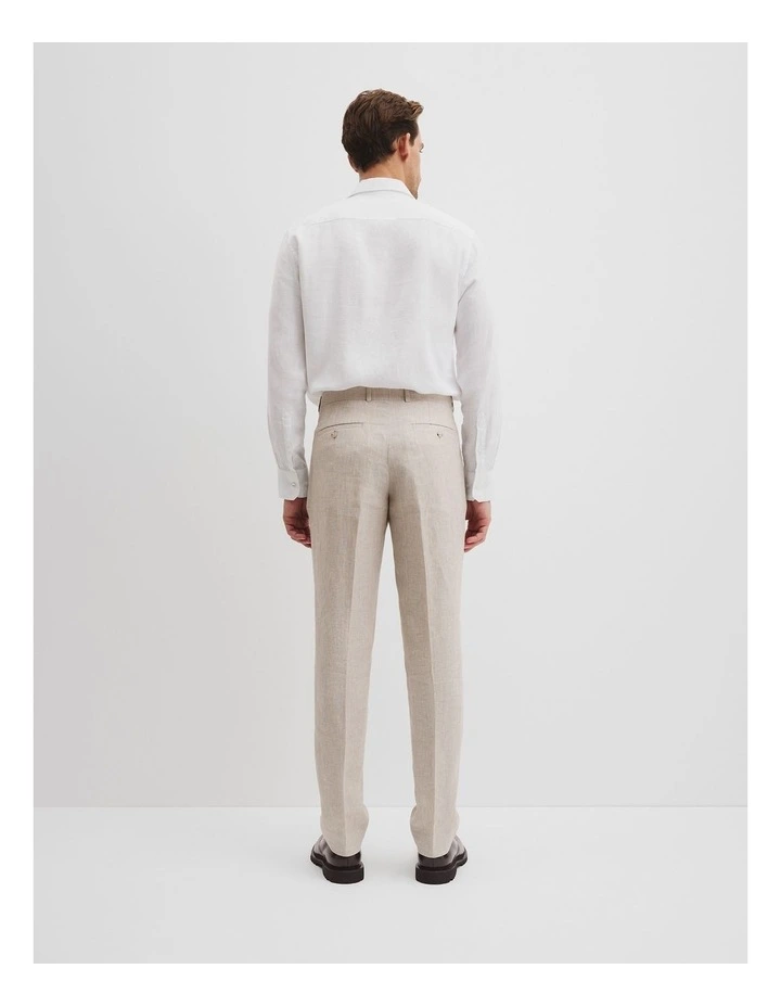 Linen Check Pant in Neutral image 4