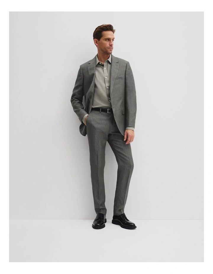 Linen Pant in Moss Grey image 1