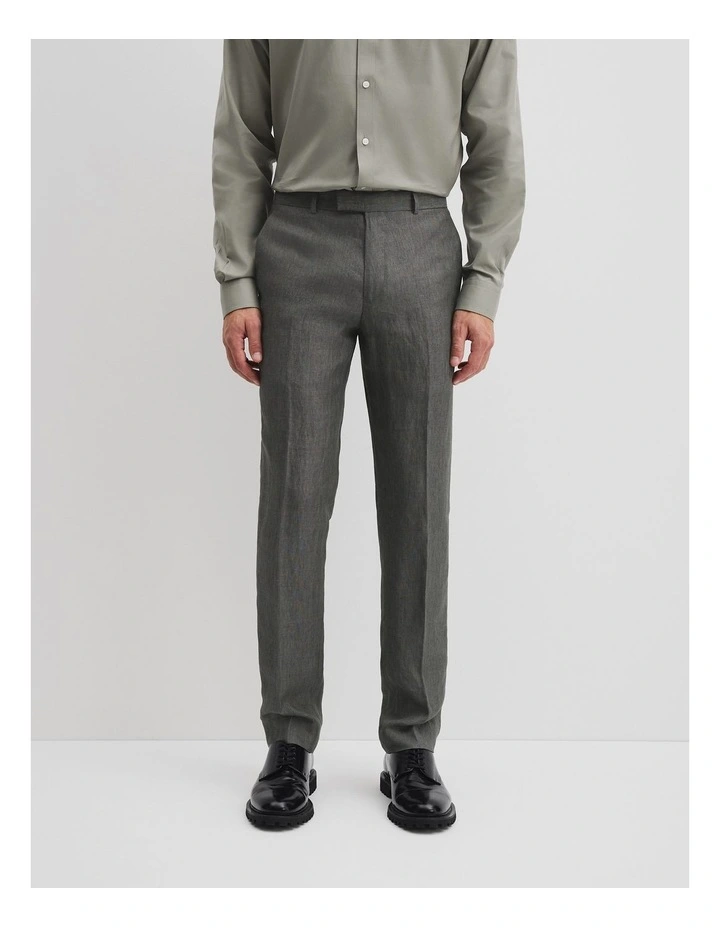 Linen Pant in Moss Grey image 2