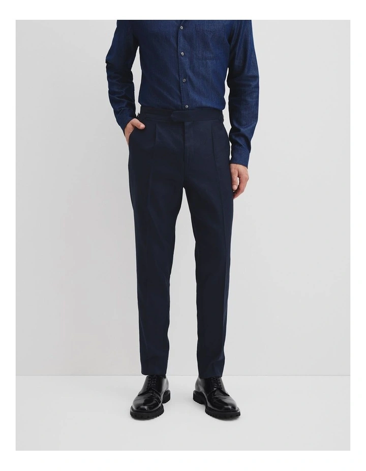 Relaxed Fit Cotton Linen Pant in Navy image 2