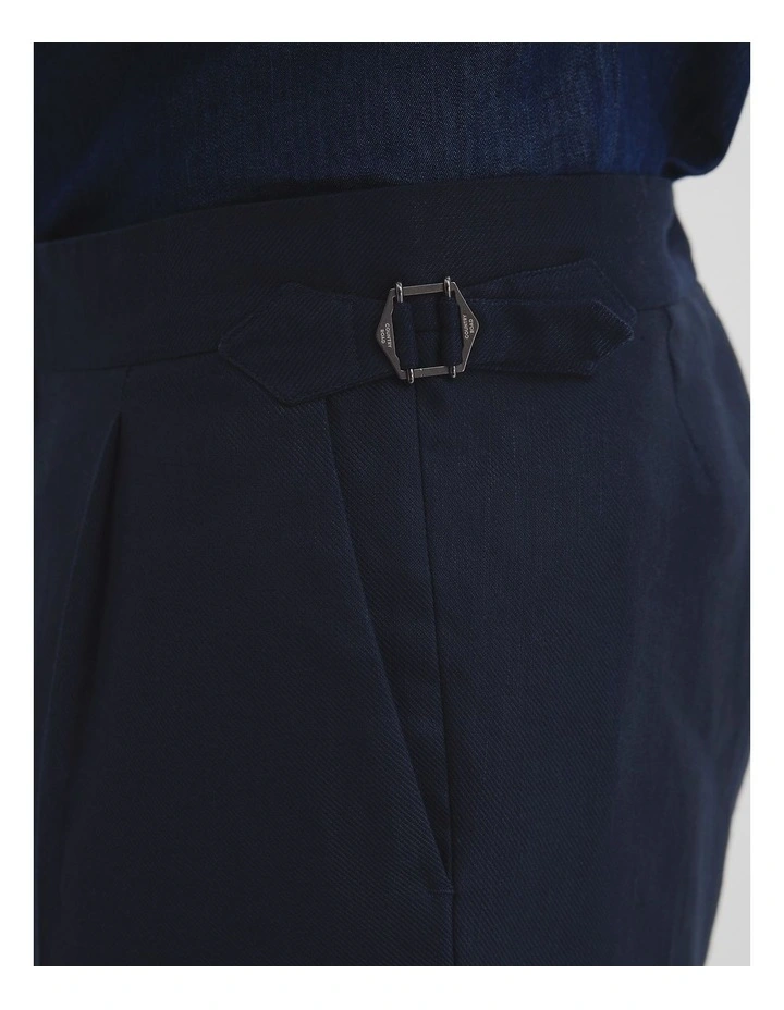 Relaxed Fit Cotton Linen Pant in Navy image 3