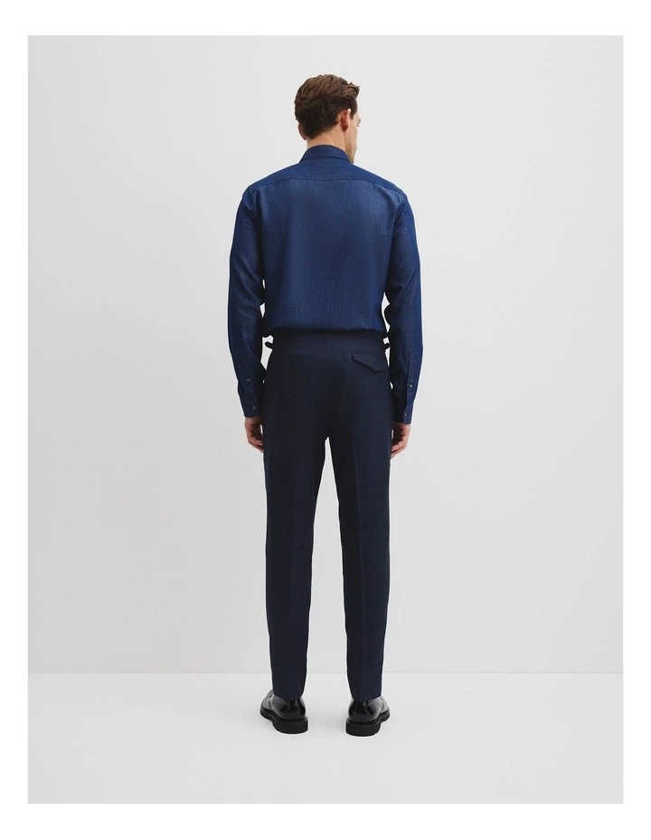 Relaxed Fit Cotton Linen Pant in Navy image 4