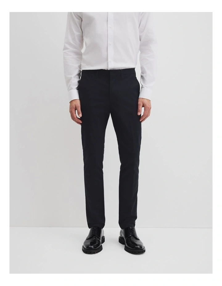 Slim Fit Cotton Stretch Pant in Black image 2