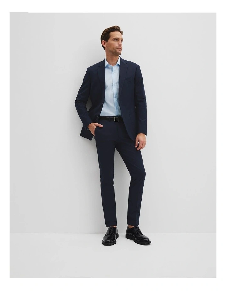 Slim Fit Cotton Stretch Pant in Navy image 1