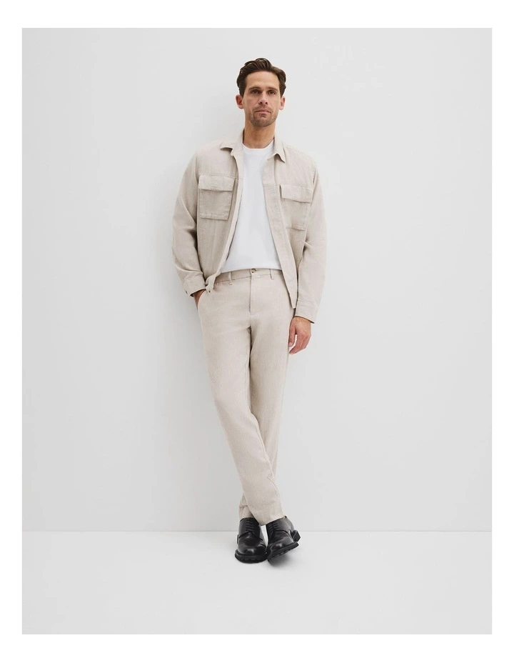 Linen Cotton Pant in Oat image 1