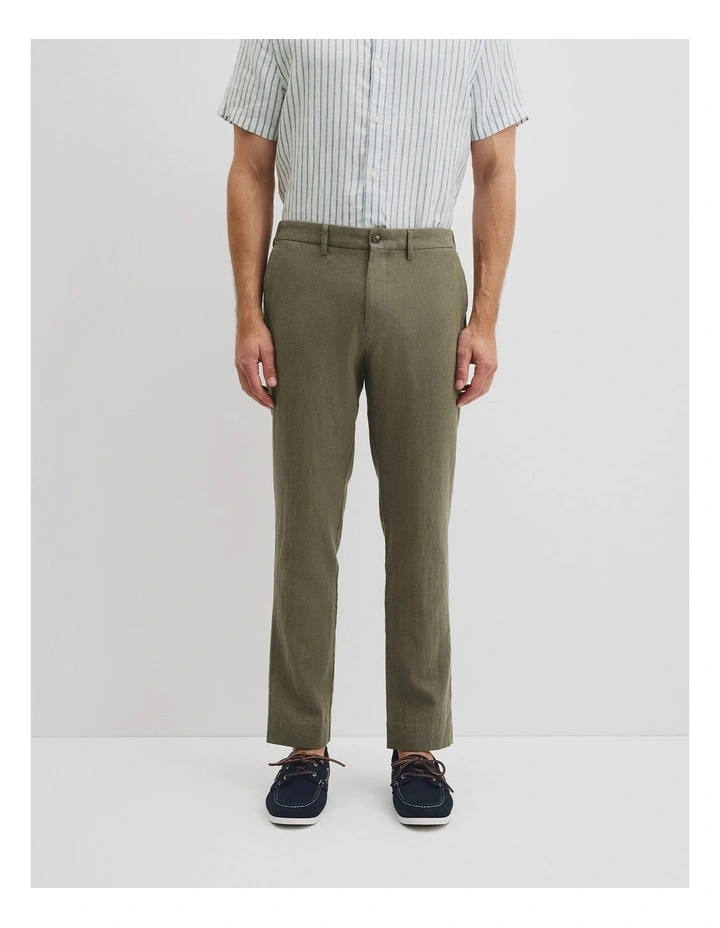 Linen Cotton Pant in Thyme image 2