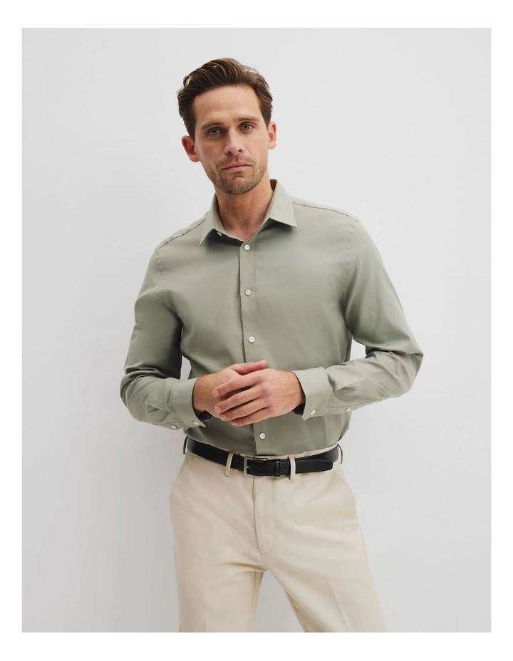 Slim Fit Oxford Shirt in Eucalyptus image 1