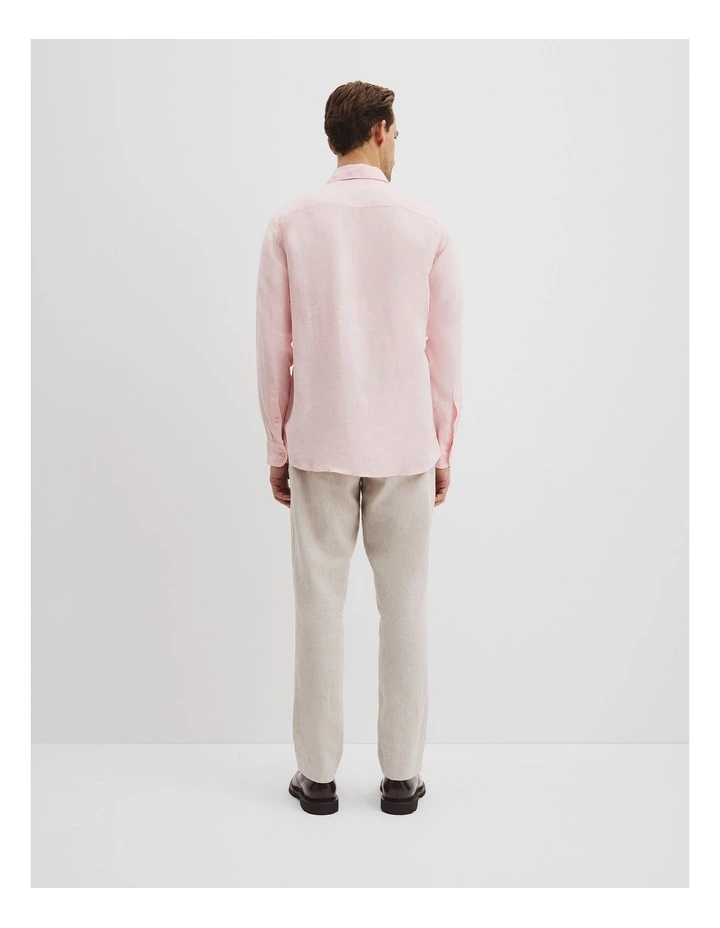 Regular Fit Organically Grown Linen Shirt in Orchid image 4