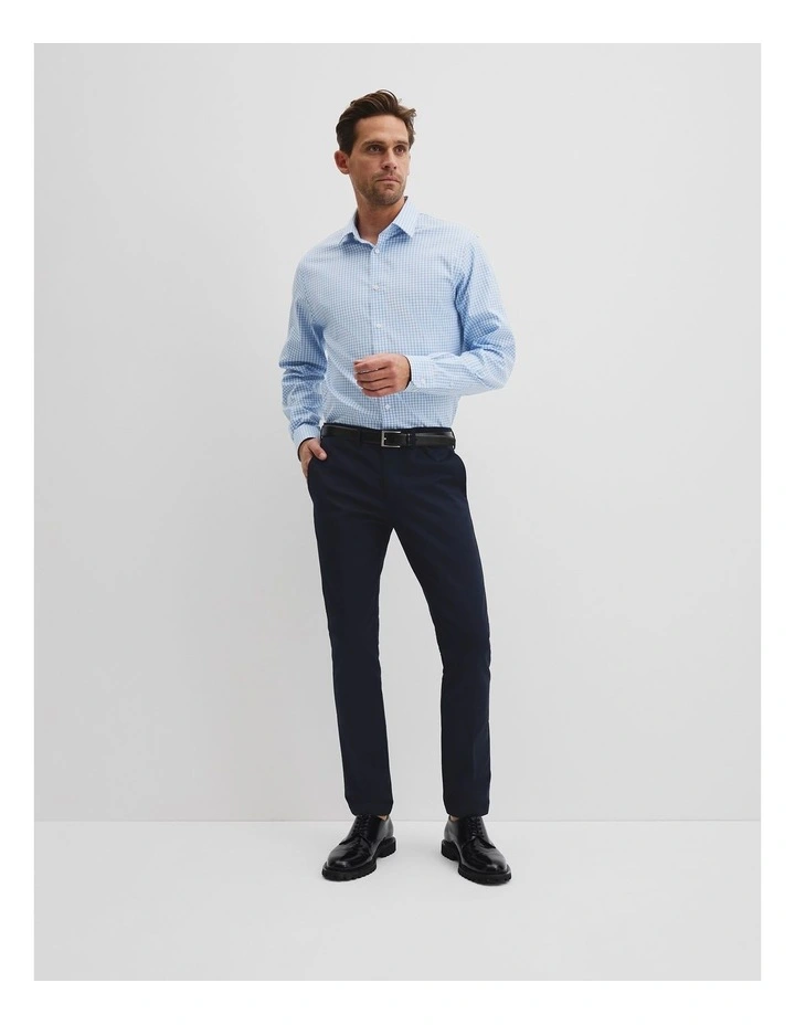 Regular Fit Check Travel Shirt in Light Blue image 2