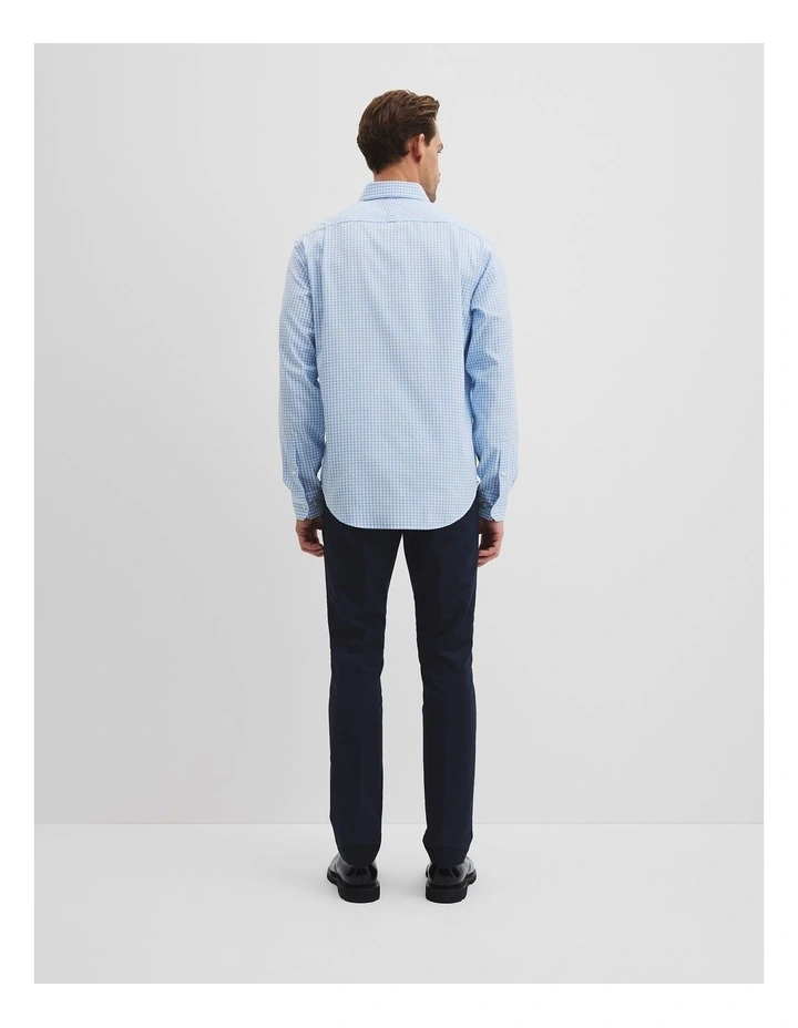 Regular Fit Check Travel Shirt in Light Blue image 4