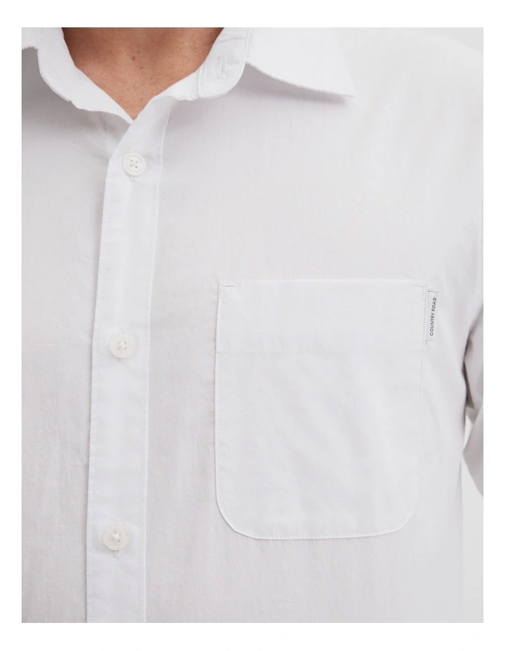 Australian Cotton Poplin Shirt in White image 2