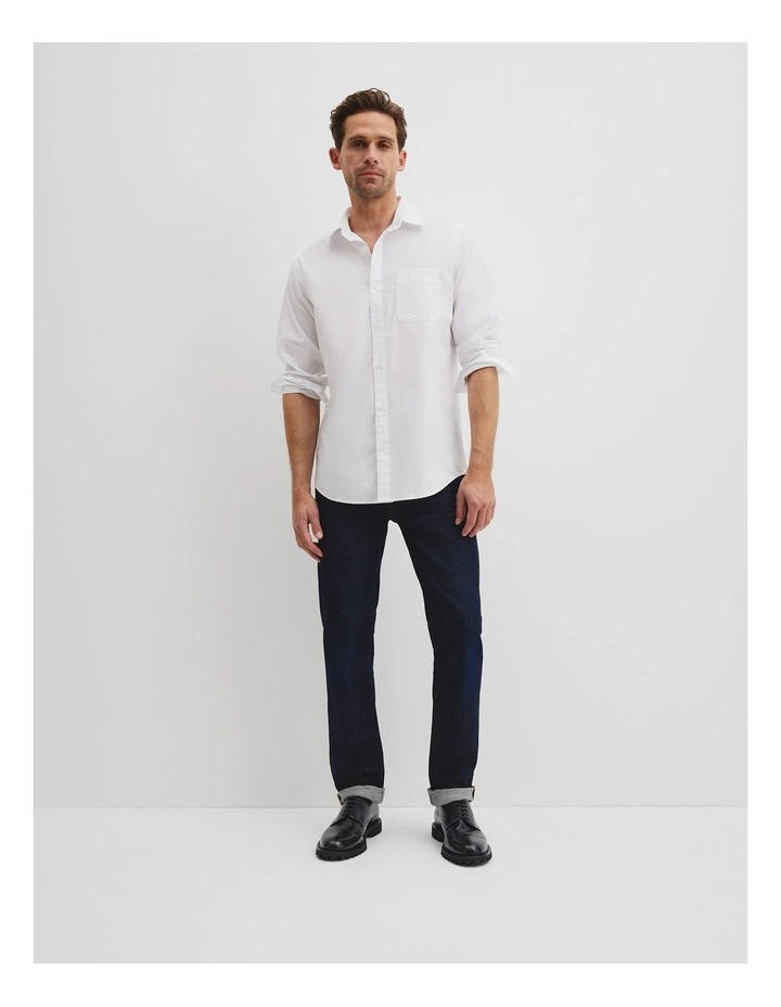 Australian Cotton Poplin Shirt in White image 3