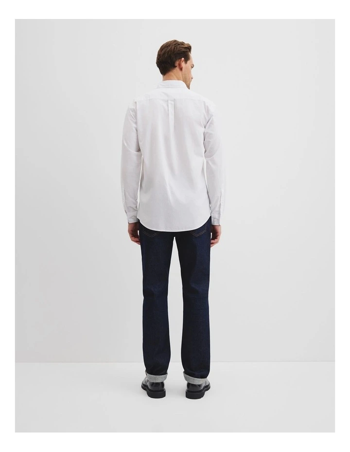 Australian Cotton Poplin Shirt in White image 4