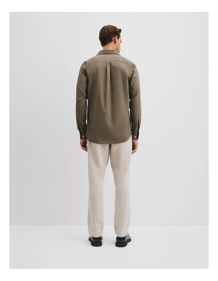 Australian Cotton Poplin Shirt in Mushroom image 4