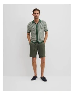 Organically Grown Linen Drawcord Short in Thyme