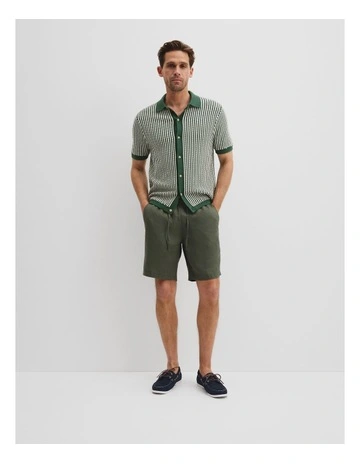 Organically Grown Linen Drawcord Short in Thyme