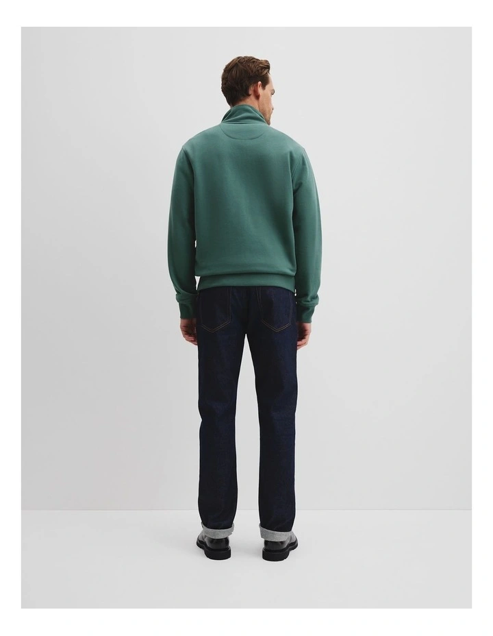 Verified Australian Cotton Half Zip Heritage Sweat in Cypress image 4