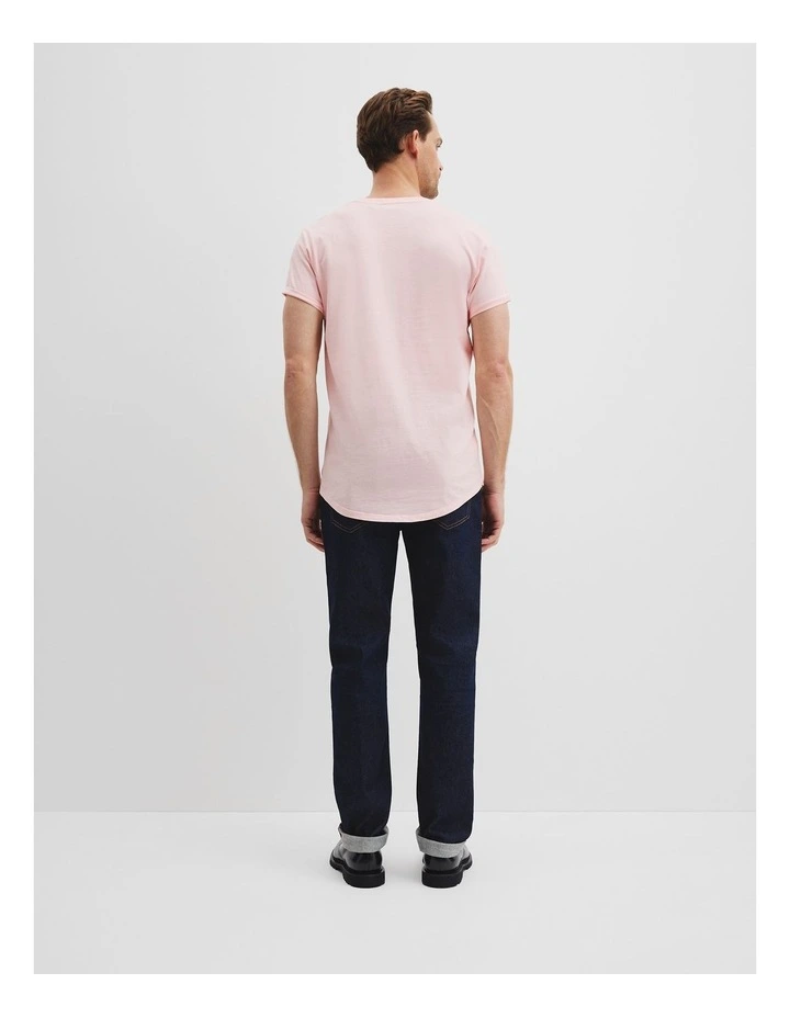 Australian Cotton Longline Garment Dye T-shirt in Orchid image 4