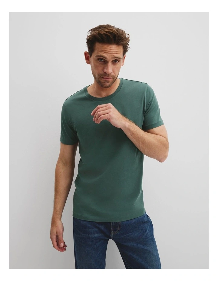 Pima Cotton Crew T-shirt in Cypress image 1
