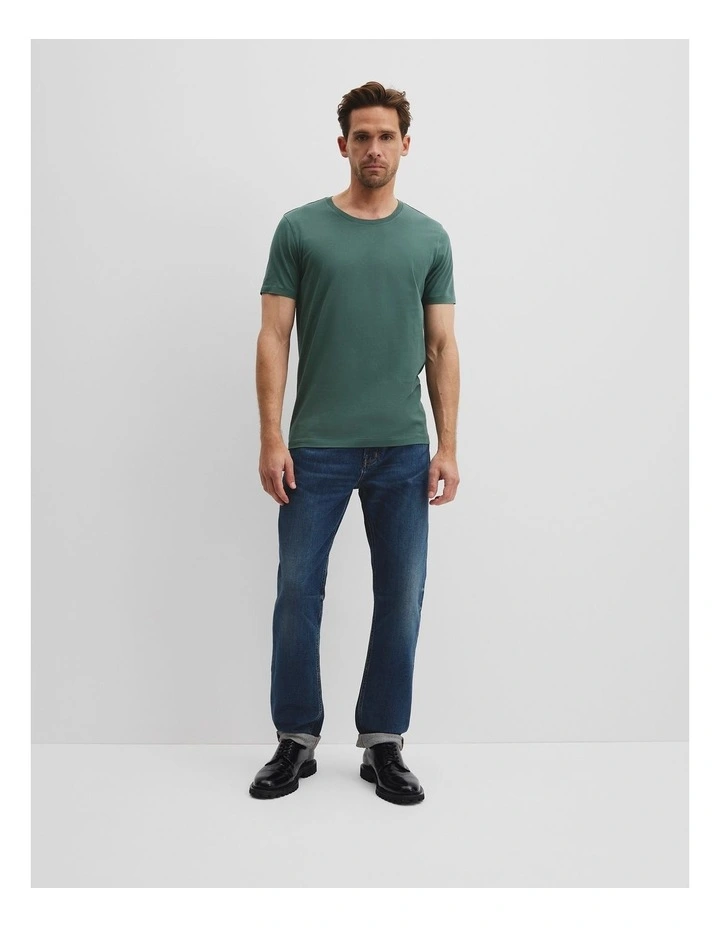 Pima Cotton Crew T-shirt in Cypress image 3