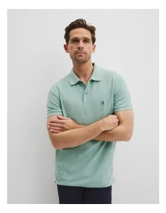 Verified Australian Cotton Pique Polo in Aloe