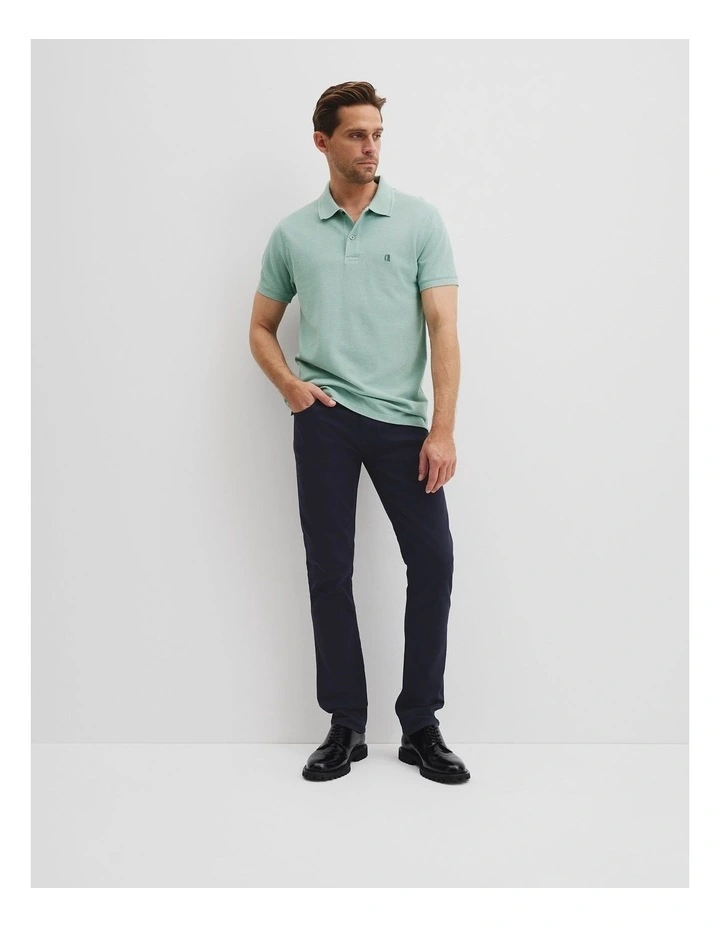 Verified Australian Cotton Pique Polo in Aloe image 3