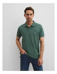 Verified Australian Cotton Pique Polo in Cypress