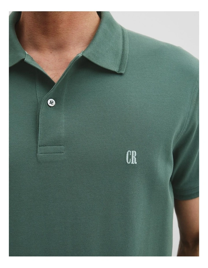 Verified Australian Cotton Pique Polo in Cypress image 2